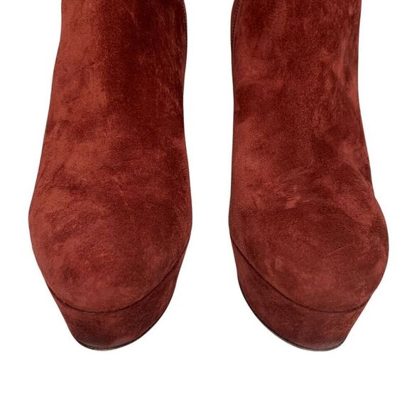 Christian Louboutin Bianca Bootie 120 EU 38.5 US 8.5 Burgundy Suede Platform - Picture 4 of 10